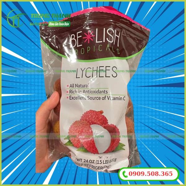 Bao bì màng ghép đựng vải thiều sấy khô