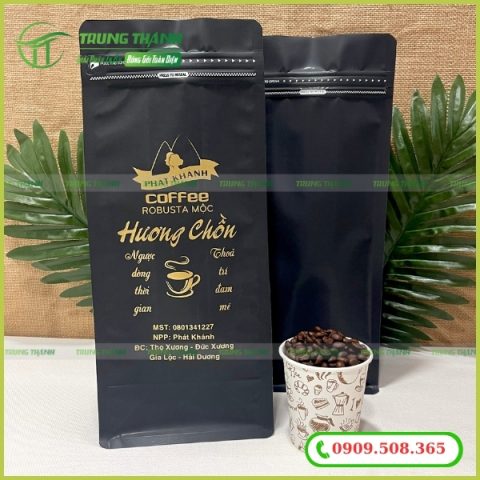 Bao bì zip 8 cạnh đựng cafe