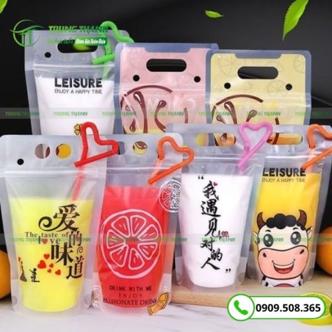 Bao bì zipper có quai cầm đựng trà chanh
