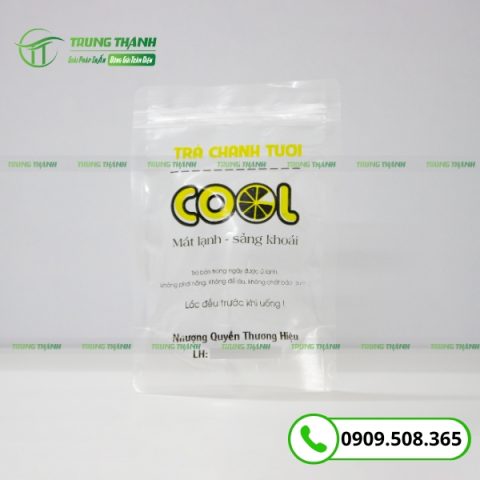 Bao bì zipper trong suốt đựng trà chanh