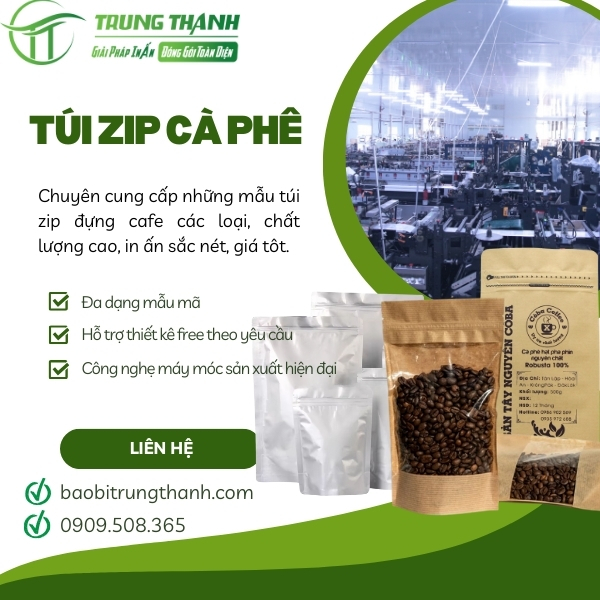 Chuyên cung cấp túi zip đựng cà phê giá sỉ chất lượng