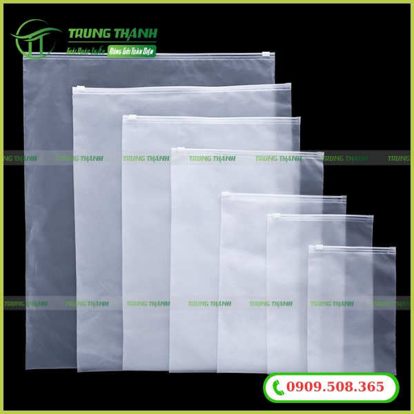 Đa dạng kích thước túi zip khóa kéo