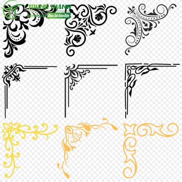 Hoa văn trang trí ở góc khung