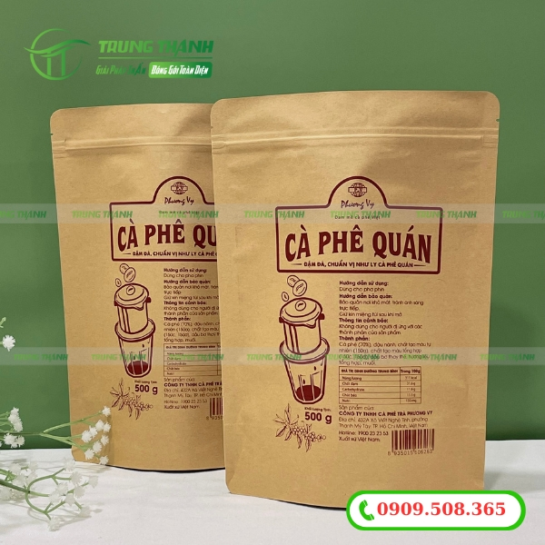 In ấn túi zip đựng cà phê sắc nét