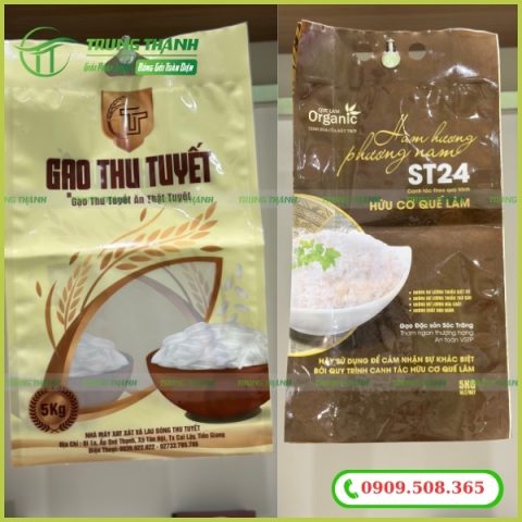 In logo thông tin bao bì đựng gạo siêu đẹp