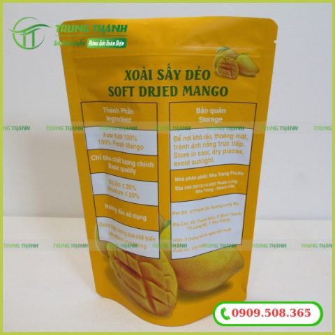 In logo thông tin bao bì xoài sây dẻo sắc nét