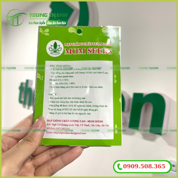 In thông tin sản phẩm trên bao bì hạt giống