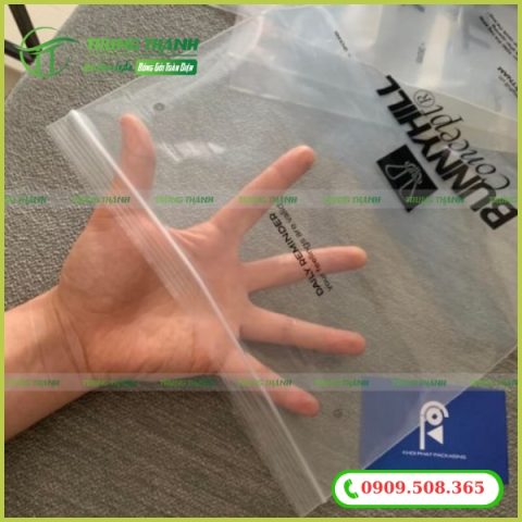 In túi zipper chỉ trắng sắc nét
