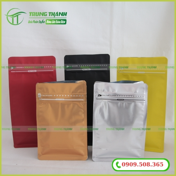 Mẫu túi zip 8 cạnh đáy vuông đủ màu sắc