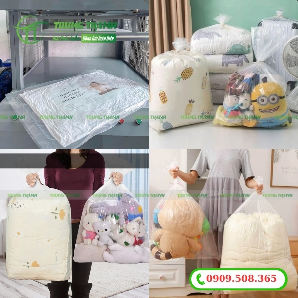 Túi PE size lớn đựng chăn ga gối mềm