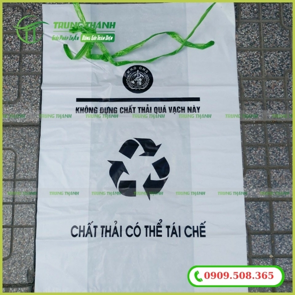 Túi đựng rác thải tái chế màu trắng