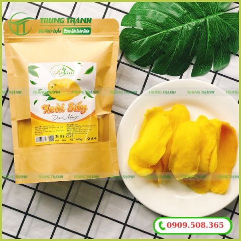 Túi giấy kraft đựng xoài sấy siêu tiên lợi