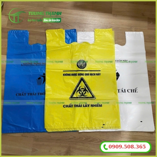 Túi hai quai đựng rác thải y tế
