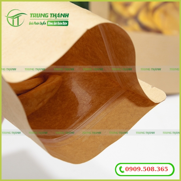 Túi trán màng PE trong để đựng mít sấy