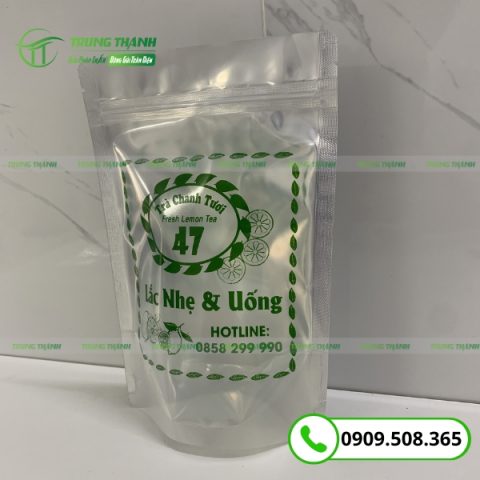 Túi zip 1 mặt bạc đựng trà chanh