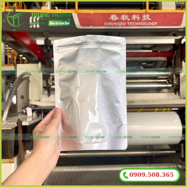 Túi zip bạc đáy đứng
