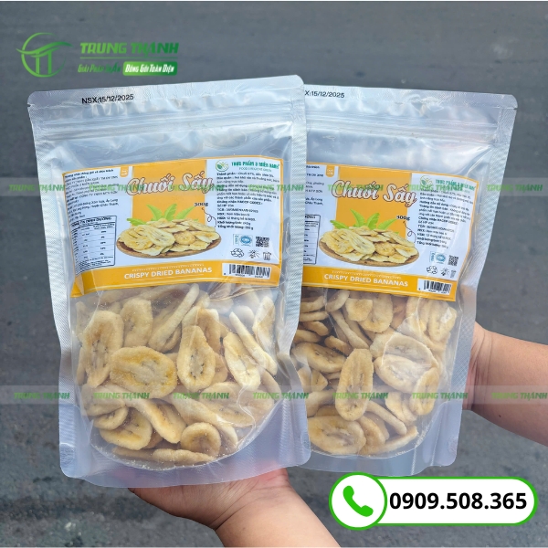 Túi zip bạc đựng chuối sấy