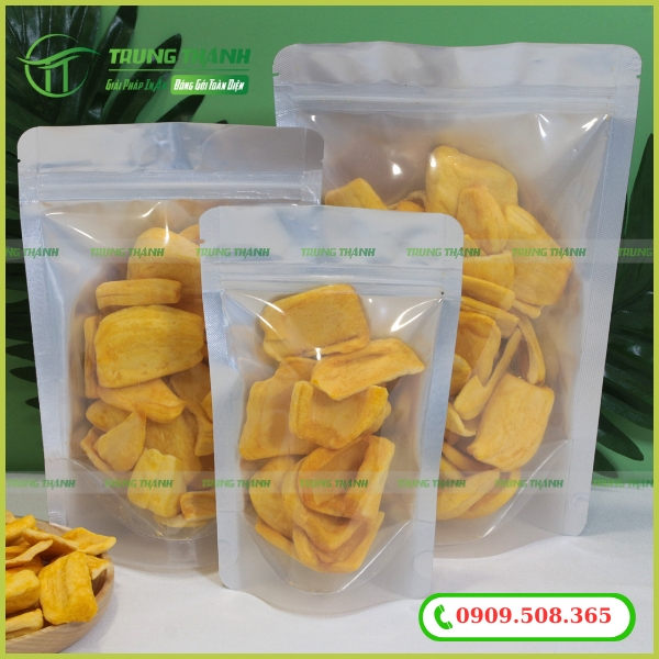 Túi zip bạc đựng mít sấy