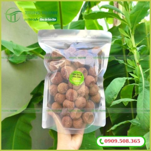 Túi zip bạc đựng vải thiều sấy khô