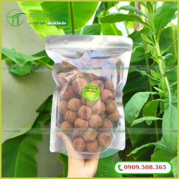 Túi zip bạc đựng vải thiều sấy khô