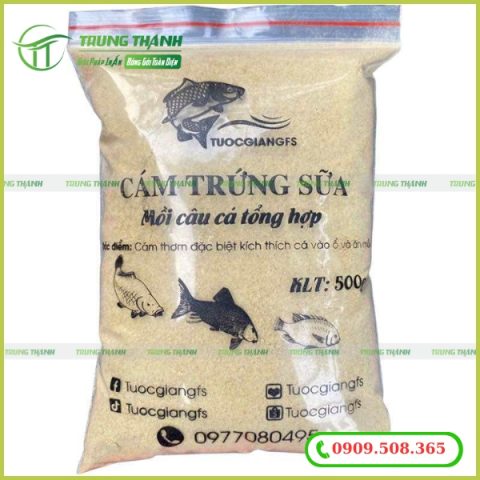 Túi zip chỉ đỏ đựng mồi câu cá