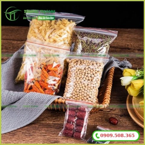 Túi zip chỉ đỏ đựng thực phẩm