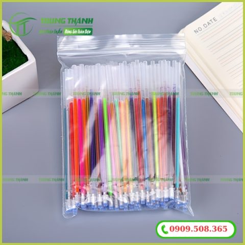 Túi zip chỉ trắng đựng văn phòng phẩm