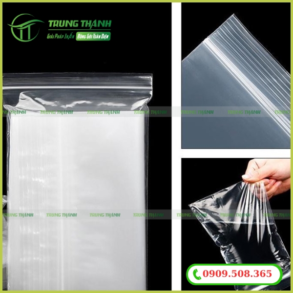 Túi zip chỉ trắng siêu bề