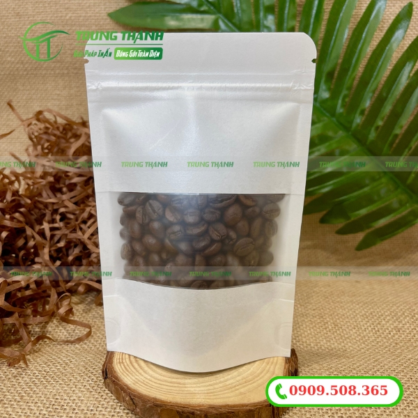 Túi zip có cửa sổ tràn đựng cafe