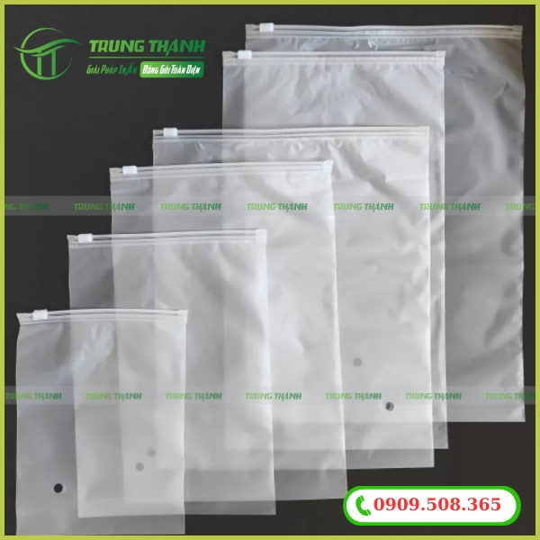 Túi zip có khóa kéo chỉ đỏ