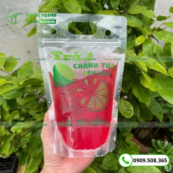 Túi zip đáy đựng trà chanh tươi