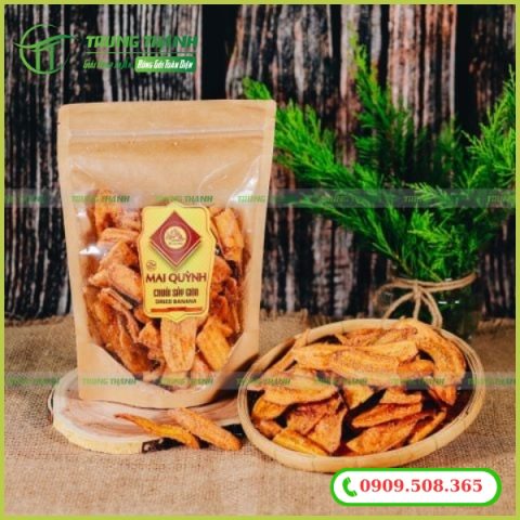 Túi zip giấy Kraft đựng chuối sấy