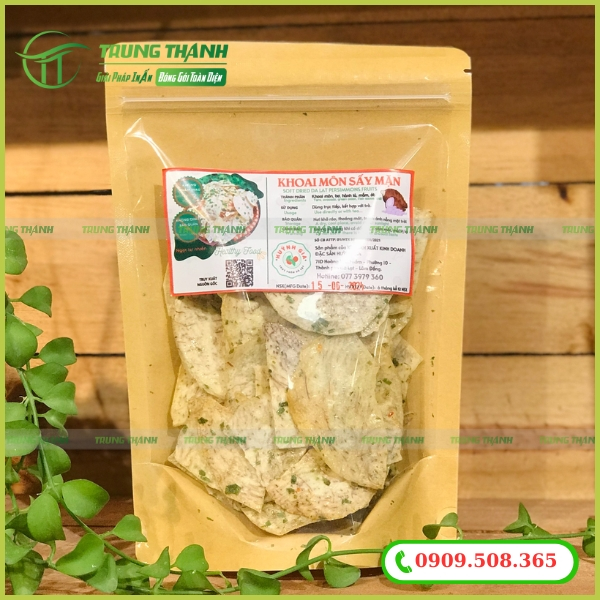 Túi zip giấy cán màng PE đựng khoai môn sấy