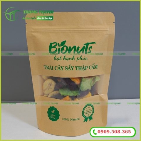 Túi zip giấy đựng trái cây sấy