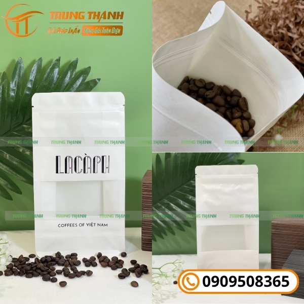 Túi zip giấy kraft đựng cafe