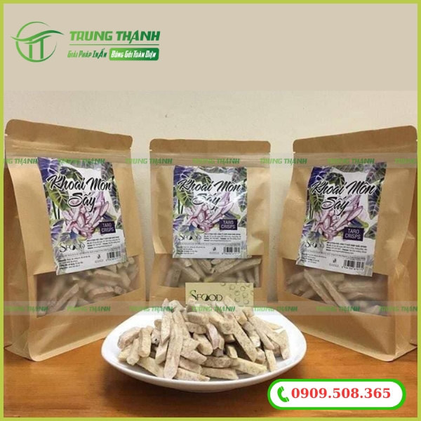 Túi zip giấy kraft đựng khoai môn sấy