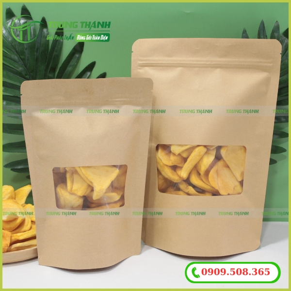 Túi zip giấy kraft đựng mít sấy