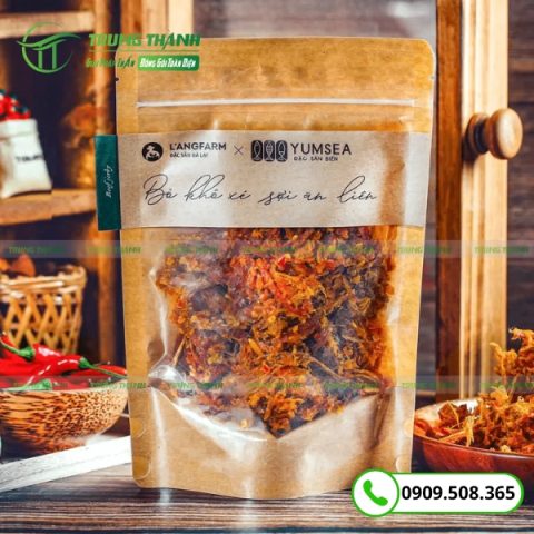 Túi zip giấy máng PE đựng bò khô