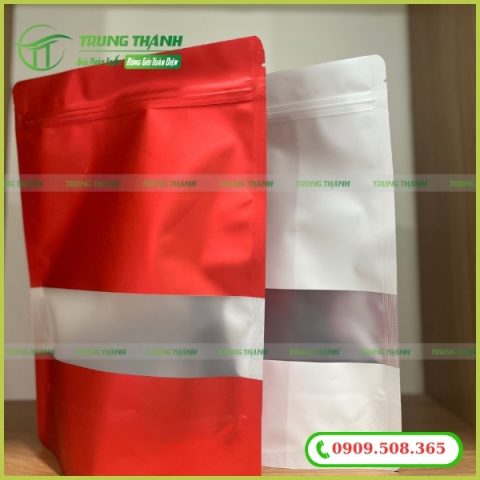 Túi zip màu đáy tròn có cửa sổ