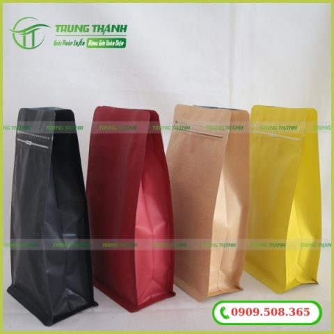 Túi zipper màu đáy vuông 8 cạnh