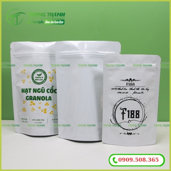 Túi zipper màu trắng sữa