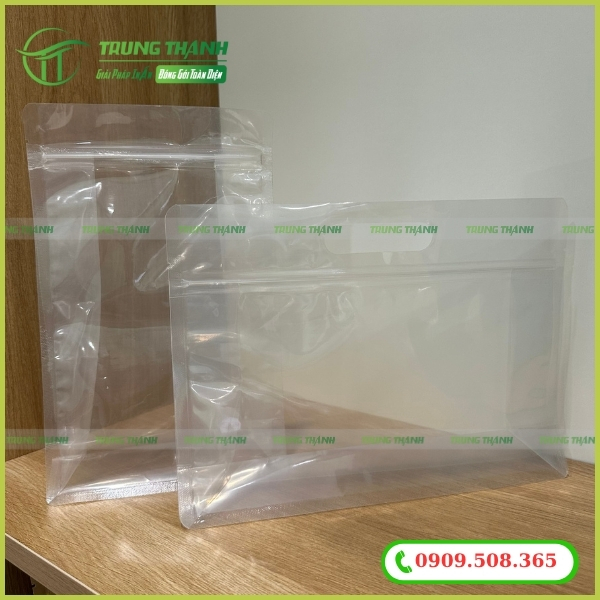 Túi zipper trong suốt 8 cạnh