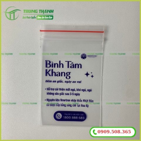Túi zipper viền đỏ đựng thuốc