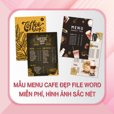 Mẫu Menu Cafe Đẹp File Word Miễn Phí, Hình Ảnh Sắc Nét