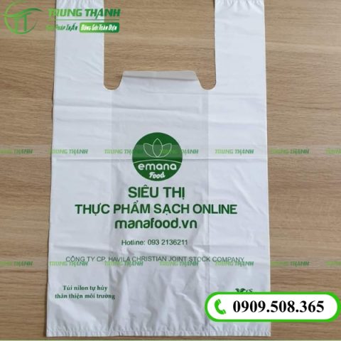 Túi xốp siêu thị in logo sắc nét