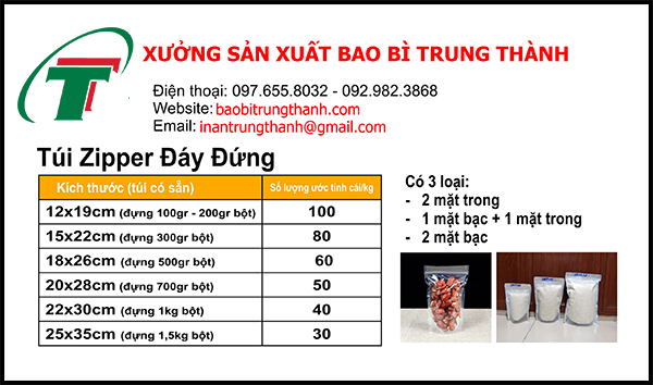 quy cach tui zipper da nang