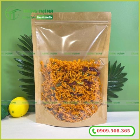 Túi zip một mặt giấy một mặt trong đựng khô gà