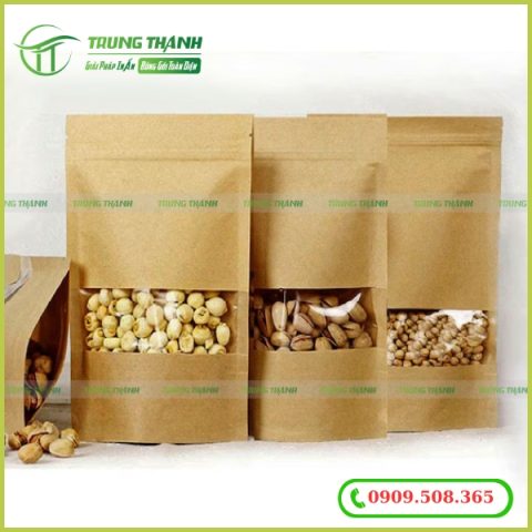 Túi zip giấy Kraft size lớn