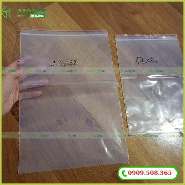 Túi zip lớn chỉ đỏ