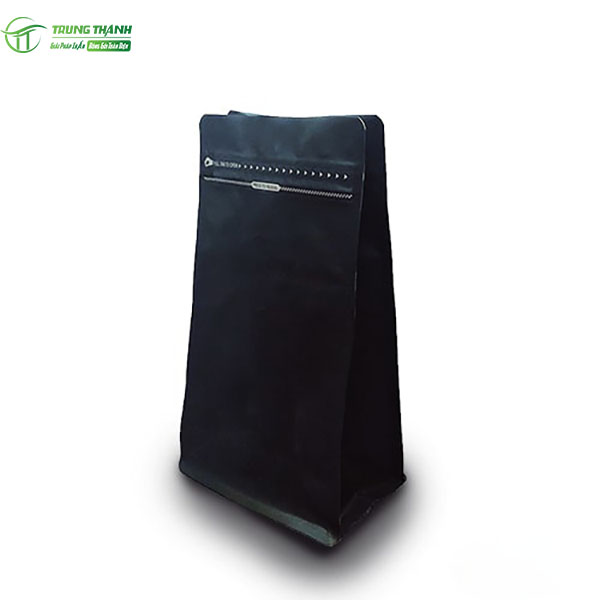 Túi zipper màu đen đáy đứng